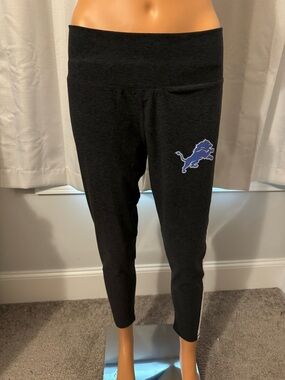 Cool Concepts Sport size L charcoal gray Detroit Lions ankle leggings new